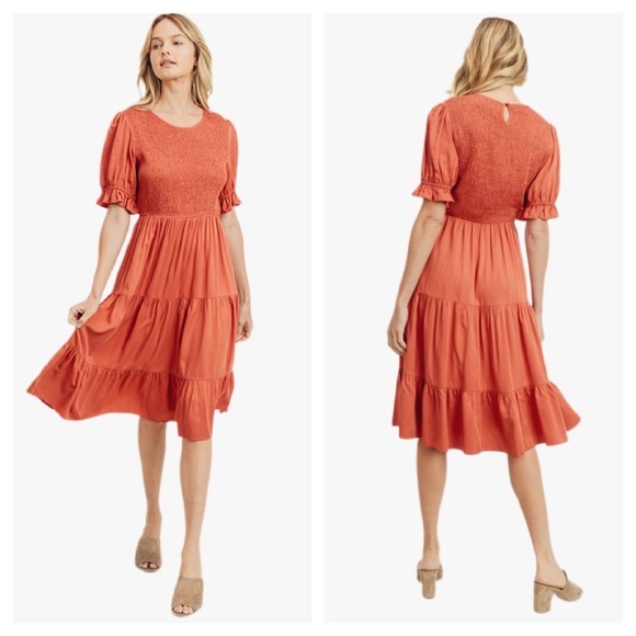 ➕ NWT Orange Creek Smocked Maxi Dress Sz 1X - Picture 1 of 10